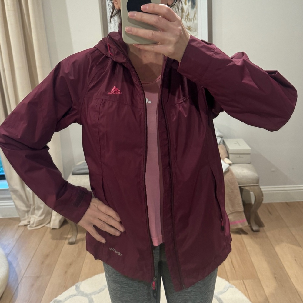 adidas Women's Maroon Rain Jacket